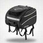 XTRIM 35L Motorcycle Tail Bag for All Bikes, Waterproof Polyester, Bike Luggage Bag with Rain & Dust Cover, Reflective Strips, Multiple Storage Pockets, 4-Point Mount Travel Bag for Riding & Touring