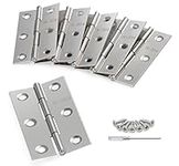 Anstore 2.6'' Folding Butt Hinges10pcs 66mm Stainless Steel Door Hinges Ball Bearing Hinges Steel Fire Rated Internal Door Hinges with 60 Screws and 1 Screwdriver, for Window,Cabinets, Wooden Boxes