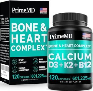 4-in-1 Calcium Supplements for Women & Men - Calcium 600mg with Vitamin D3 K2 B12 5000 IU Supplement for Heart, Bone & Body Defenses - Gluten-Free, Non-GMO, Vegan Friendly (120 Count)