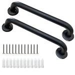 2 Pack 13-inch Metal Safety Bar for Outdoor and Bathroom Use - Non-Slip Shower Handles and Handrails for Bathroom, Elderly Grab Bar Set - Better Safety for Elderly in Showers and Walls