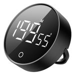 EooCoo Digital Kitchen Timer with Stand,199-Minute Visual Timers LED Display for Kids＆Adults,Magnetic Countdown Countup,Management Education Tool for Home Kitchen,School,Office,Fitness,Studying- Black