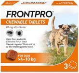 FRONTPRO Chewable Tablets Flea & Tick Treatment for Dogs 3 Pack (4-10kg)