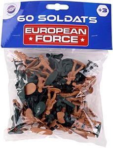 EUROPEAN FORCE - 60 Pequeños Soldados - Soldados - 080227 - Kaki - Plástico - Militar - Juguete Niño - Miniatura - 3,5 cm x 3,5 cm - A Partir de 3 años.