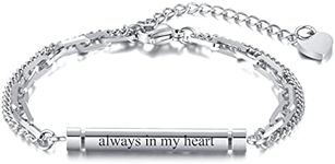 Cremation Urns Bracelet for Ashes | Personalized Cylinder Bar Shape Urn Bracelet for Human Pet Ashes,Stainless Steel Customised Cremation Urn Bracelet for Men Women,Memorial Keepsake Jewellery