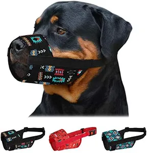 CollarDirect Dog Muzzle - Adjustable Soft Breathable Tribal Nylon Dog Mouth Guard Cover for Small, Medium and Large Dogs, Anti Chewing, Barking & Biting (Pattern 2; L/XL)