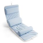 Sunlit Ultra Soft Full Body Bath Pillow for Bathtub, Luxury Thick Tub Pillow for Head Neck Shoulder Back Support with Lumbar Pillow Feet Stopper, Spa Pillows with Strong Suction Cups, Bath Accessories