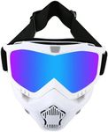 LJDJ Motorcycle Goggles with Removable Face Mask - Dirt Bike ATV Motocross Eyewear Anti-UV Adjustable MX Riding Offroad Cycling Motorbike Protective Glasses Racing Combat Tactical Military Goggles