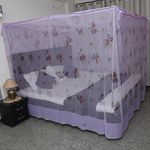 Embossed Floral Printed Mosquito Net For King Size Bed| Double Bed Mosquito Net| King-Size Premium Machardani I Strong And Durable Size-7X8, Purple