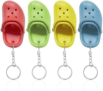 WELANE Cute Keychain, 4 PCS Mini Croc Keychain for Party Favors, Novelty Gifts (4 Colors)