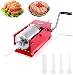 Hakka Sausage Stuffer 2 Speed Stainless Steel Vertical Sausage Maker 7LB/3L Horizontal Red