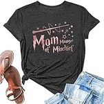 Magical Mom Shirt Women Mom Manager of Mischief Shirt Funny Mom Tee Tops, Grey, Small