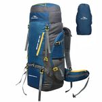 TRAWOC AEROSTRIKE 70L Travel Backpack for Hiking Trekking Bag Camping Rucksack Bag for Men & Women with Rain Cover/Shoe Compartment HK008 English Blue, 3 Year Warranty