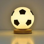 SILULCM Football Night Light, Football Gifts for Boys Girls, Glass Night Light with Warm White Light Changing, Decorative Desk Lamp, Creative Gift Sports Fans Toys