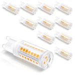 Eastiya G9 LED Bulbs Warm White 3000K, 5W G9 Bulbs Equivalent to 40W-50W G9 Halogen Bulbs, 500LM LED G9 Light Bulb, Energy Saving Light Bulb for Chandelier, Crystal Lamp, Not Dimmable, 10 Pack