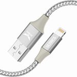 ULTRICS iPhone Charger Cable 2M, Apple MFi Certified Lightning Cable, Nylon Braided USB Fast Charging and Sync Lead Compatible with iPhone 14 Pro Max/ 14 Pro/ 13/12/ 11/ XS/XR/X/SE/iPad/iPod – Silver