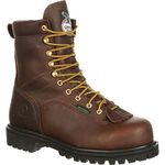 Georgia Boot Men's Georgia 8" Lace-to-toe Steel Toe Work Boot Work Shoe, Chocolate, 13