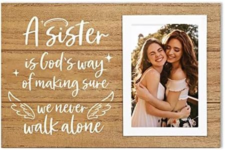 ELEGANTPARK Sister Gifts from Sister Soul Sister Gifts Wood Picture Frame Birthday Gifts for Big Sis Women Christmas Graduation Gifts Rustic Home Decoration 4X6 Frame