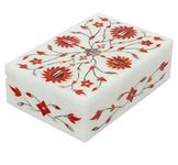 Krishna Marble Handicraft Traditional Indian Marble Jewelry Box (4x6 Inches, White)