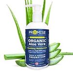 Promise Organic Aloe Vera Gel 340ml (12oz) for Face, Hair and Skin- Pure Aloe Vera Juice for Moisturizing Skincare, After Sun Lotion For Sunburn Relief, Keep Skin Healthy and Hydrated All Year Long