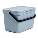 TATAY Kitchen Food Waste Compost Caddy Bin with Holder, 6L Capacity, Polypropylene, Made from 100% Recycled Materials, Ocean Colour, Measures 26,5 x 20,5 x 18,5 cm (1105601)