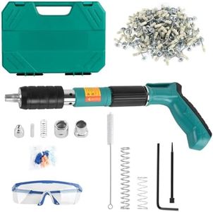 Concrete Nail Gun with 110 Round Nails,Manual Steel Nail Gun Kits,5 Speed Adjustable Portable Nail Gun Tool with Gloves,Brush,Glasses,Earplugs