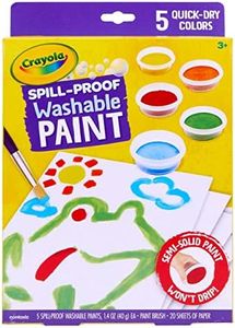 Crayola Spill Proof Washable Paint Kit, Less Mess Solution for Paint that Wont Drip or Spill