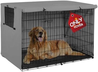 Explore Land 36 inches Dog Crate Cover - Durable Polyester Pet Kennel Cover Universal Fit for Wire Dog Crate (Gray)