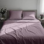 Mush Bamboo King Size Bedsheet Set | 100x106 in | 300 TC Geometric Printed Bedsheet & 2 Pillow Covers | Ultra Soft & Anti-Microbial | Lavender