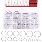 Hilitchi 200Pcs 15Sizes 304 Stainless Steel Internal Snap Ring Circlip Snap Retaining Clip Ring Assortment Set