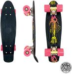 Swell Skateboards for Kids Ages 6-12 | Cruiser Complete Skateboard for Beginner, Boys, Girls, Youths, Teens, Adults College Students | 22 inch and 28 Inch Plastic Retro Mini Skateboard (22" Fish Bone)