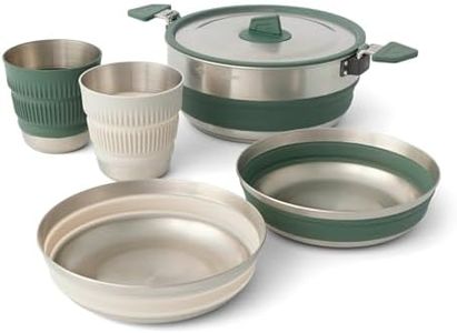 Sea to Summit Detour Stainless Steel 5-Pieces Cook Set, Laurel Wreath/Moonstruck, 3 Litre Capacity