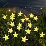 Fohil 4 Pack Solar Garden Lights, Solar Pathway Lights Outdoor, Wind Swaying Star Lights with 2 Lighting Modes, Solar Landscape Lights Waterproof for Garden Yard Walkway Christmas