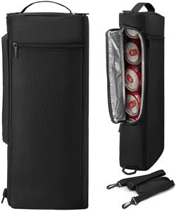 TORIBIO Golf Cooler Bag, Thicken Hidden Insulated Cooler- Holds 6 Beer Cans or 2 Wine Bottles, Leakproof Insulated Beer Sleeve Cooler Bag for Golfing, Travel, Camping, Golf Accessories for Men Women