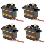 RGBZONE 4Pcs ES08MA II 12G Mini Metal Gear Servo Analog Servo, Micro Servo Motor RC Servo Robot Motor Shockproof Stable Machine Compatible for RC Model