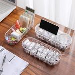 Amazon Brand - Umi 1 Pc Data Cable Organizer Box Charge Cable Management 7 Compartments Storage Box For USB Cord Sorter Cards Paper Clips Mobile Stand Desk Electronic Accessories Organizer-Transparent