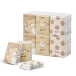 Pocket Tissue, Travel Size Facial Tissue Bulk, Pattern Tissue Packs, Small Individual Bear Tissue Mini Cute Disposable Handkerchief for Outing Travel Wedding Party Favors 3 Ply 8 Sheets (27 Pack)