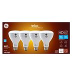 GE Relax LED Indoor Floodlight Bulbs, 10.5 Watt (65 Watt Equivalent) Soft White, Medium Base, Dimmable (4 Pack)