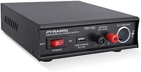 Pyramid Universal AC-DC 12V Power Supply Converter: Dual 115/230V AC Input, USB Port, Car Cigarette Lighter Socket Screw Terminal, Cooling Fan - for Home and Lab Use