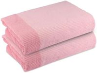 Kinton Crafts IRIS Dual Shaded Premium Cotton Junior Bath Towel (Pack of 2, 47 x 24 inch) Lightweight|Quick Dry|Lint Free|Hygeine Towel|Highly Absorbent |Ultra Soft|Ideal for Kids - Pink