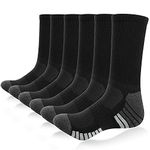 TIBISI Mens Socks,Thermal Thick Warm Winter Socks,Running Sports Socks,Hiking Walking Work Socks,Cushion Wicking Breathable Comfortable Crew Socks Outdoor Multipack,6 Pairs