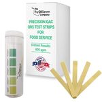 FryOilSaver Co, Restaurant Grade Quaternary Ammonium Sanitizer Strips, Precision QAC QR5, 0-500ppm Multi Quat Strips for Food Service, 1 x Vial of 100 Strips