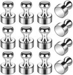 Grtard 12 Pack Magnetic Push Pins Fridge Magnets Whiteboard Magnets, Small Neodymium Magnets Push Pin Magnets for Whiteboard, Fridge, Map Magnets Refrigerator Magnets for Office, School, Locker