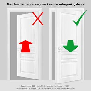DoorJammer Portable Door Lock Brace – Home Security, Red