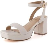 CUSHIONAIRE Women's Cherry platform dress sandal +Memory Foam and Wide Widths Available, Ivory 8