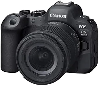 Canon EOS R6 Mark II Mirrorless Camera RF24-105mm F4-7.1 is STM Lens Kit, Full-Frame Hybrid Camera, 24.2 Megapixel CMOS Sensor, Photo and Video Capabilities, Black