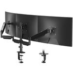 Pholiten Triple Monitor Stand,Triple Monitor Mount,Triple Gas Spring Monitor Arm,Monitor Stands for 3 Monitors,3 Monitor Desk Mount, Fits Three 17-27 inch LCD Computer Screens,Holds up to 13.2lb