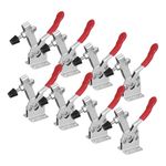 POWERTEC 8PK Toggle Clamp, 300 lbs Capacity, 201B Quick Release Horizontal Clamps w/Antislip Rubber Pressure Tip for Woodworking Jigs and Fixtures, Welding, Drill Press, Crosscut Sled (20327-P2)