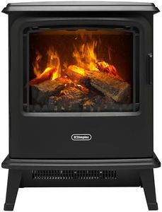 Dimplex Bayport Optimyst Water Vapour Electric Stove Fire, Real Flame Effect, Black Fireplace, Log Fuel Bed, 1000W/2000W Fan Heater, Energy Efficient Flame Only, Adjustable Thermostat, Remote Control