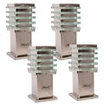 BENE Ice Cube Outdoor Lamp Without Bulb, (Steel Shiny 11 Cms, Pack of 4 Pcs)