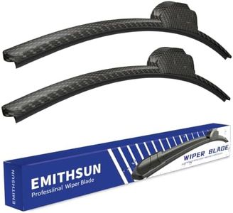 EMITHSUN 24"+18" Carbon Fiber Gold Windshield Wiper Blades(Set of 2)